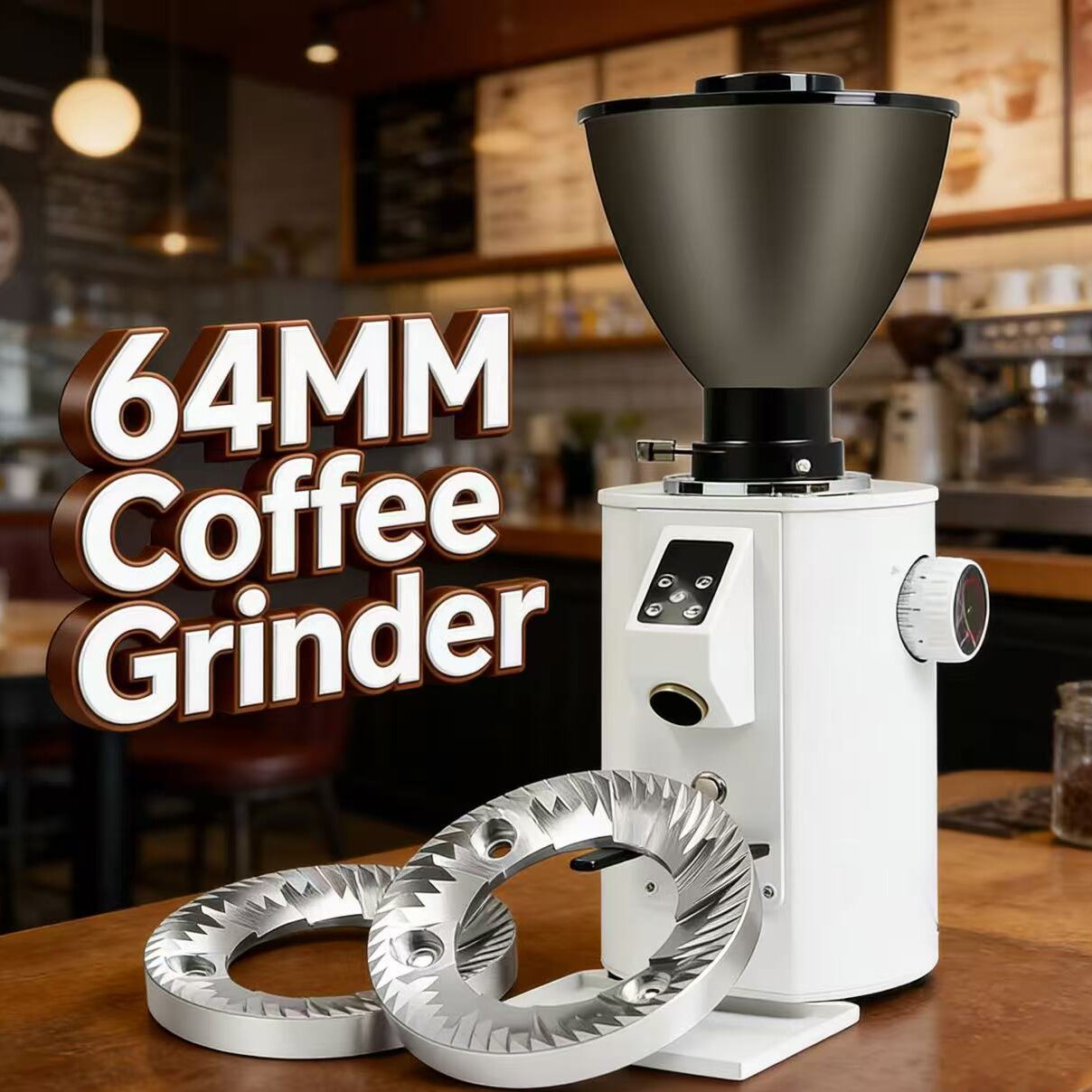 Coffee Grinder Burr Flat - 64mmフラットバー業務用エスプレッソグラインダー、64mm電動コーヒー豆グラインダー（コーヒーショップ用）、Df64電動グラインダー