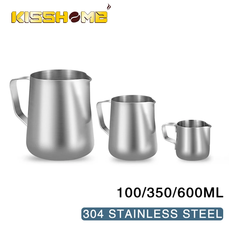 Milk Steaming Pitcher - コーヒーミルク泡立てピッチャーステンレス鋼エスプレッソ蒸しバリスタラテ泡立て器カップカプチーノミルクジャグクリーム泡ピッチャー
