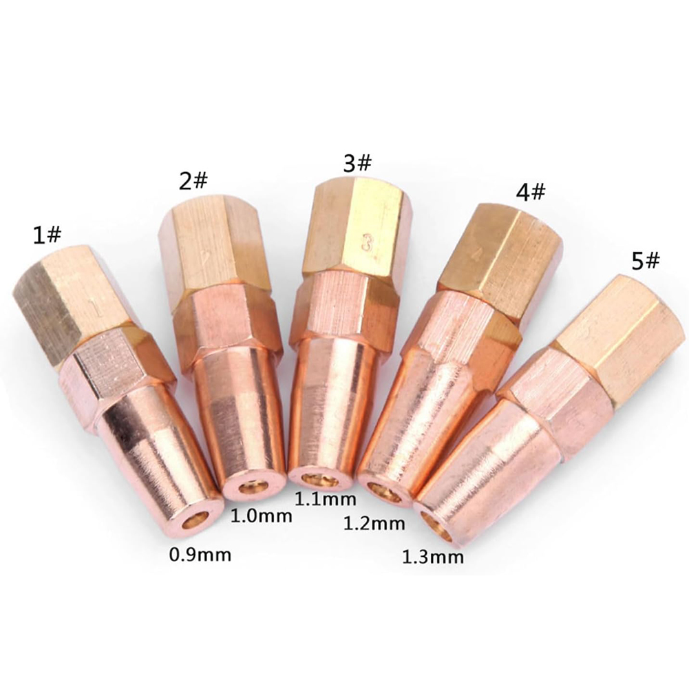 Steam Wand Tip - 真鍮製オキシプロパン溶接ノズルチップ5個セット 0.9-1.3mm H01-6用 ガス加熱曲げ金属加工アクセサリー