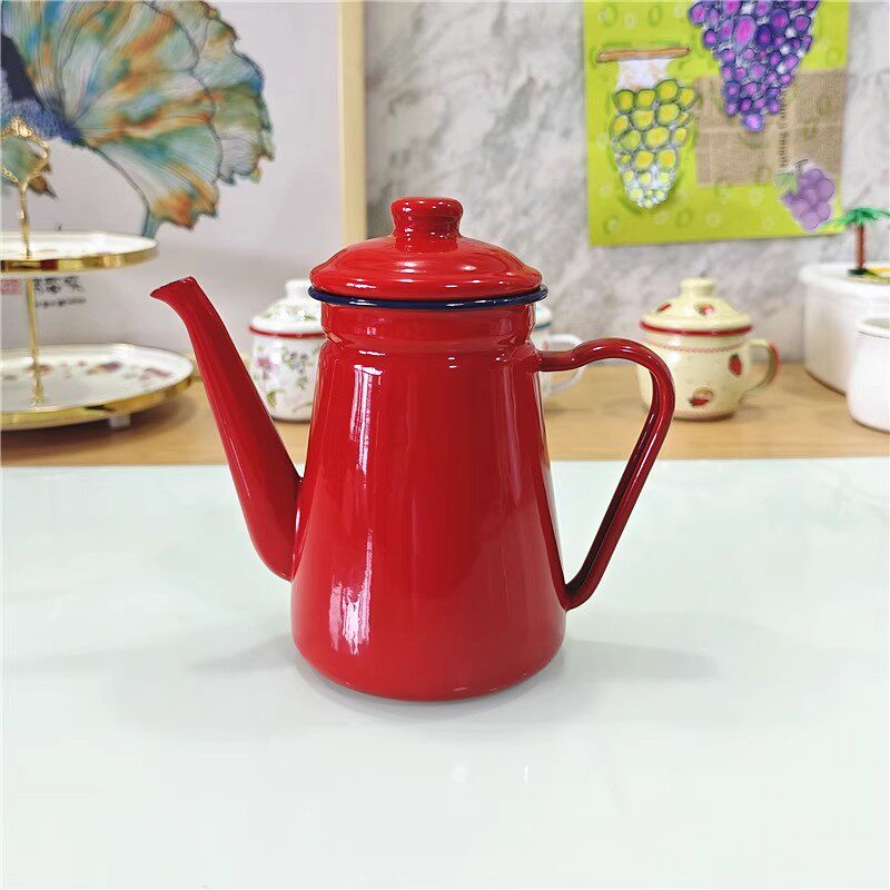 エナメル1.1Lコーヒーポットオイルポットミルクティーエナメ - Milk Steaming Pitcher のレビューと価格