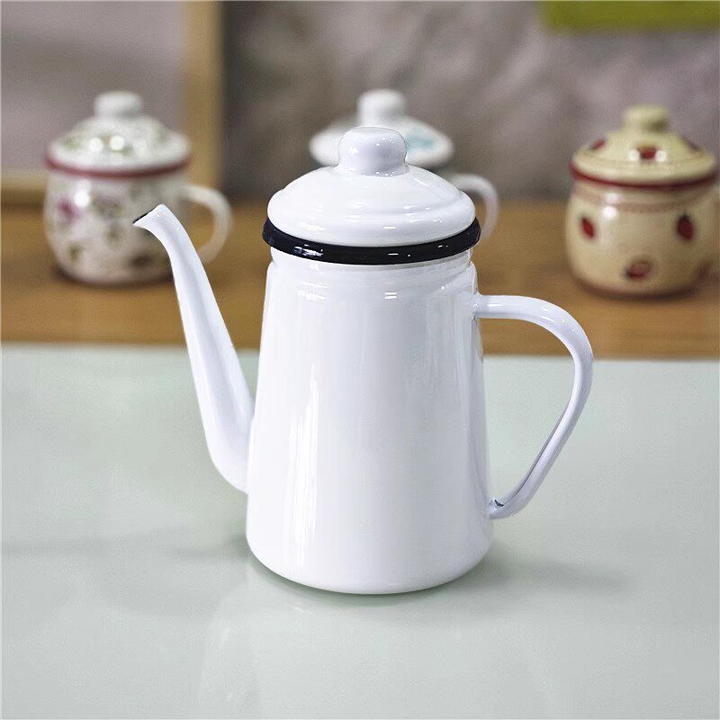 エナメル1.1Lコーヒーポットオイルポットミルクティーエナメ - Milk Steaming Pitcher のレビューと価格