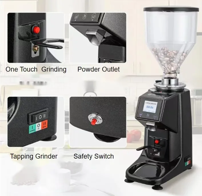 業務用自動60mmフラットバー式ステンレス鋼コーヒー豆グライ - Coffee Grinder Burr Flat のレビューと価格