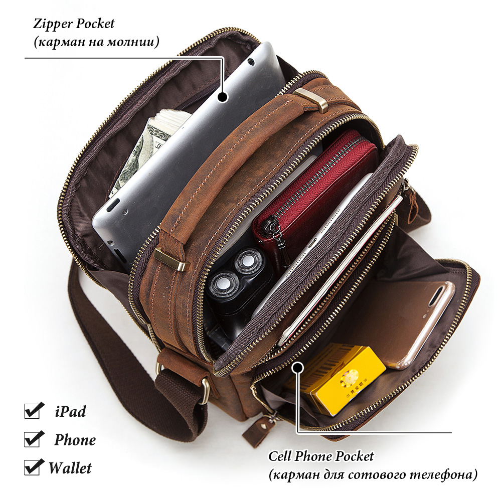 HUMERPAUL 本革メンズショルダーバッグヴィンテージク - Coffee Equipment Travel Bag のレビューと価格