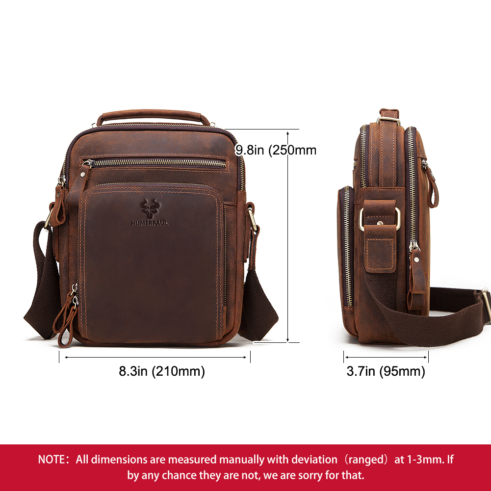 HUMERPAUL 本革メンズショルダーバッグヴィンテージク - Coffee Equipment Travel Bag のレビューと価格