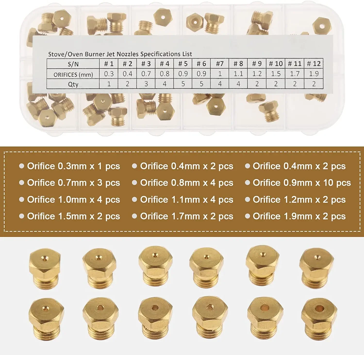 36 個/1 ボックスソリッドブラス LP ガスレンジオリフ - Steam Wand Tip のレビューと価格