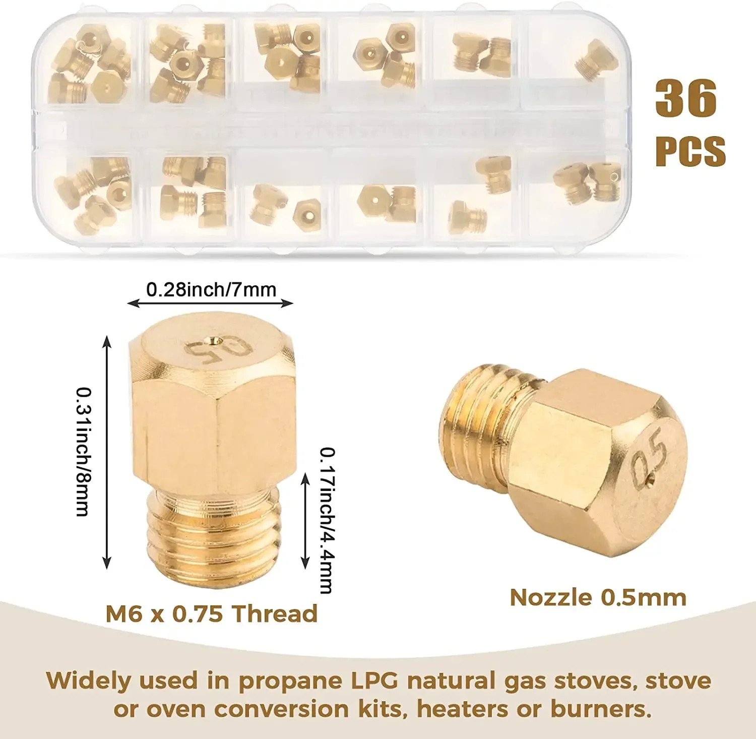 36 個/1 ボックスソリッドブラス LP ガスレンジオリフ - Steam Wand Tip のレビューと価格